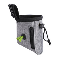 Sac de transport pour animaux de compagnie avec pochette à friandises pour chien, fermeture à cordon, sac de rangement portable pour collations d'animaux avec clip de ceinture et bandoulière