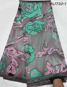 2025 Nigeria thổ cẩm chất liệu vải sáng bóng đa màu sắc đẹp Jacquard Damask vải cho váy cưới - Product Image 1