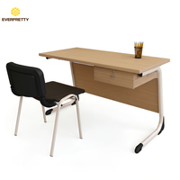 Fournitures pour enseignants, ensemble de chaises de bureau pour enseignants en bois avec dessus en mélamine moderne, avec tiroir verrouillable pour l'école et le bureau
