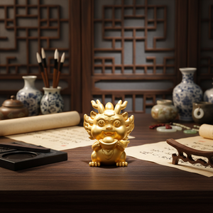 Yuanbao drakenbeeldhouwkunst op maat gemaakte ambachten geschilderd bronzen beeld ornament Chinese stijl levensgroot gemaakt - Product Image 1