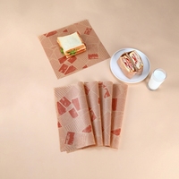 Sachets en papier recyclé de qualité supérieure, résistants à la graisse, avec impression personnalisée de marque, emballage OEM, sacs anti-huile avec encoche de déchirement prédécoupée, vente en gros