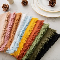Set de table classique en lin 100% lavé aux enzymes, écologique, 45x45cm, couleur personnalisable, pour bébé et tout-petit