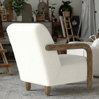 Fauteuil pivotant de luxe européen moderne Tissu durable Bois de chêne Ensemble un siège pour hôtels Villas en bois de chêne Entrepôts Centres commerciaux Salles