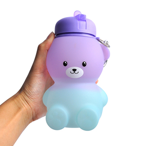 New Arrival Foldable Silicone Sports Cute <b>Bear</b> Silicone Water <b>Bottle</b> Botella De Agua De Silicona Collapsible Water <b>Bottle</b> - Product Image 6