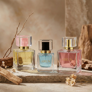 Aikun Square Glass Luxury <b>Gift</b> <b>Box</b> Perfume Set With Gold Pump For Women Fragrance OEM Wholesale Distribution Export Orders - Product Image 2