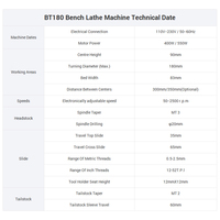 BT180 tour CNC Offre Spéciale motorisé travail des métaux tournant universel Mini tour à métaux Machine d'usinage tour Horizontal