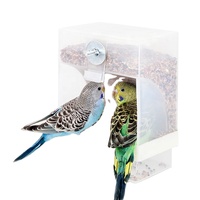 Cage de graine suspendue en plastique acrylique, 1 pièce, bouddha africain amour, oiseaux nourriture, automatique avec accessoires sur support