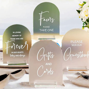 Arch Frosted Acrylic Wedding Signs Gift <b>Card</b> Guestbook <b>Table</b> Decor Bridal Shower Party Welcome Sign - Product Image 1