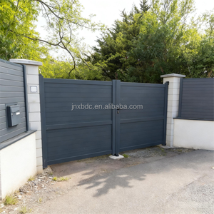 Yüksek gizlilik alüminyum alaşımlı giriş kapısı siyah kaplama paneli çit kapı tek çift kapı kilidi ile Rustproof giriş kapısı - Product Image 3