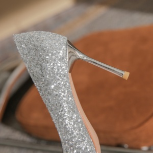 Zapatos de Tacón Alto de Cuero Dorado para Novia, Estilo Chino, Color Champán, con Detalle de Lazo, Sofisticados, para Bodas de Verano - Product Image 6