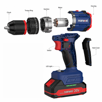 Perceuse-visseuse sans fil électrique NANWEI 20V MAX, sans balais, 1/2 po, 2 vitesses, alimentée par batterie
