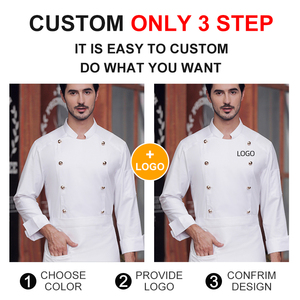 Uniformes de chef de restaurant français haut de gamme en sergé polyester/coton, design personnalisé unisexe pour serveurs et bars - Product Image 3