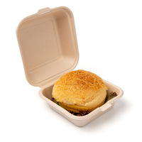 KUAIMA Boîtes à hamburger biodégradables en pulpe de canne à sucre Conteneur à gâteaux à emporter en bagasse écologique Emballage alimentaire jetable personnalisé