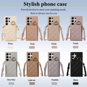 Para <span class=keywords><strong>Samsung</strong></span> Galaxy S22 S23 S24 S25 Ultra tarjetero funda de teléfono pequeña fragancia Pu cuero bandolera funda protectora para mujer - Product Image 6