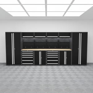 Grand meuble d'atelier et de garage en acier combiné, avec <span class=keywords><strong>établi</strong></span> et armoires de rangement - Product Image 1
