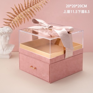 Caja de Joyería con Múltiples Cajones, Cajas de Exhibición Acrílicas de Alta Gama, Almacenamiento de Joyería de Doble Nivel, Caja de Regalo para el Día de San Valentín con Diseño de Cajón - Product Image 2