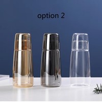 Jarra de Vidrio Borosilicato 2 en 1 Transparente/Ámbar/Gris Hecha a Mano, 750ml/850ml, Resistente al Calor, Apta para Lavavajillas y Microondas