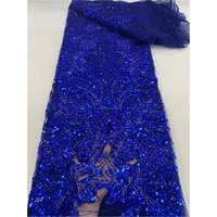 Oem prix de gros dentelle tissu broderie paillettes perlées dentelle tissu luxe pour les mariages brodé pour 5 Yards