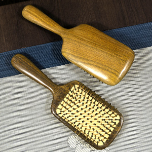 Meishuge Green Sandalwood Air <b>Cushion</b> Comb Scalp Massage Brush For <b>Long</b> Hair 20cm Above Wooden Hairbrush - Product Image 3