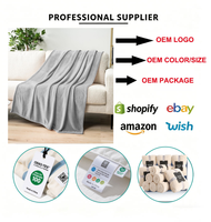 Couverture en microfibre de flanelle légère et luxueuse personnalisée pour lit, utilisable toute l'année