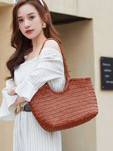 2026 Luxury Braided Leather <b>Shoulder</b> Bags Real Cow Leather Weave Tote Bag Large Capacity Handbag Women Bag for Women - Product Image 3