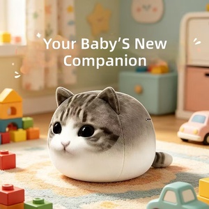 Cuscino Peluche Gatto Tabby Kawaii Rotondo e Morbido, Giocattolo Imbottito a Forma di Gattino, Regalo Perfetto per gli Amanti dei Gatti a Compleanno - Product Image 2