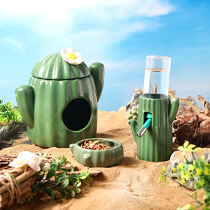 Accessori BUCATSTATE stile cartone animato a forma di <span class=keywords><strong>Cactus</strong></span> per animali domestici criceto in ceramica nascondiglio estivo per piccoli animali - Product Image 5