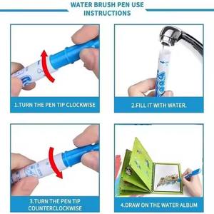 Buku gambar air ajaib portabel anak-anak bayi mainan pendidikan dini coretan warna-warni buku ajaib air - Product Image 5