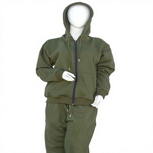 Olive <b>Green</b> Sports Tracksuit <b>Set</b> Mens Women Zip Hoodie Joggers Acid Wash Plaid Training <b>Gym</b> Activewear Custom Logo Heavy GSM - Product Image 1