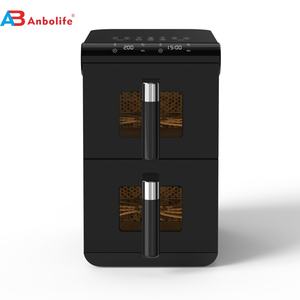 مقلاة هوائية بسلة مزدوجة مكدسة من الفولاذ المقاوم للصدأ 11 لتر للتدفئة السريعة نافذة زيت مرئية بدرج مزدوج عميق للاستخدام المنزلي - Product Image 2