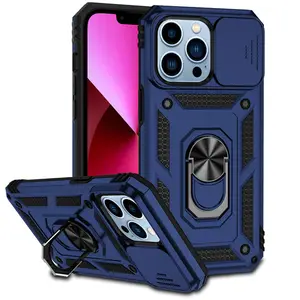 Ốp Điện Thoại Tpu + Pc Có Giá Đỡ Ẩn Từ Tính Chống Sốc Mới Cho iPhone 12 13 Pro Max 11 X Xr 7 8 Plus