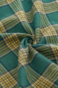 Vestido estilo Hepburn europeo y americano de manga tres cuartos, cuello alto, cintura con lazo y diseño a cuadros verdes con bloques de color. - Product Image 6