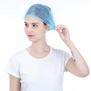 Double filet à cheveux protecteur élastique jetable 10gsm 21 "capuchon d'agrafe de bande pp chapeau chirurgical bouffant non tissé