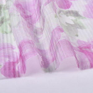 Tissu en crêpe froissé imprimé numériquement, 85% rayonne, 15% nylon, matière douce et fluide plissée <span class=keywords><strong>pour</strong></span> robes et jupes de filles - Product Image 6