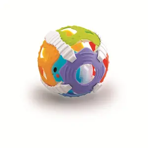 Hot Selling Baby Mucical Play Toys 2 in 1 Shaking Mucical Rubber Fitness Ball For Kids