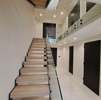 Escalier moderne en zigzag à double poutre, designs d'escaliers