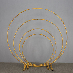 Kreisförmige Hochzeitsdekoration Goldener Ballon-Girlandenbogen Ständer-Set Ballon-Eisenring Metall-Bogen Runder Hintergrund - Product Image 3