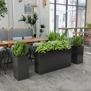 Pot de fleur en acier galvanisé extérieur <span class=keywords><strong>lit</strong></span> de fleur commercial combinaison magasin loisirs bar barrière de fleur - Product Image 1