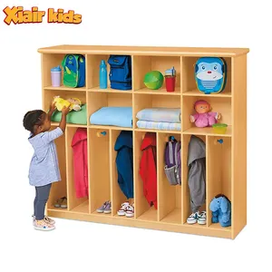 Xiair Montessori Kindergarten 3-Shelf Clothes Shoes Cubbies Lockers Nursery Daycare Classroom Cabinet Storages Furniture Sets