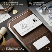 Flash Drive USB Ultra-Slim 2.0 dengan Port USB-A & Type-C, Sempurna untuk Penyimpanan & Cadangan Data Musik, Medis, Seni & Bisnis