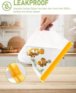 HuamaohengchunLeakproof Reusable Freezer Bags, Healthy Food Storage Contaizers Sandwich Snack Baggies for Lunch Travel - Product Image 6