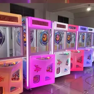 Fabrika singapur orta peluş oyuncak vedning pençeli vinç makine Arcade satılık ucuz PP kaplan pençe bebek oyun makinesi