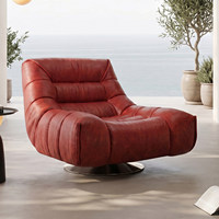 Fauteuil de lecture et d'ordinateur pivotant minimaliste italien pour villa, salon et balcon