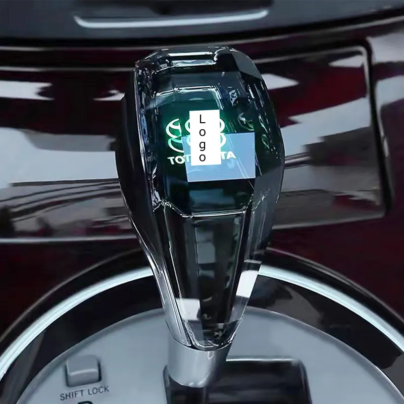 Araba kristal dokunmatik aktif LED vites topuzu evrensel şeffaf akrilik nefes kademeli değişim işık için taç