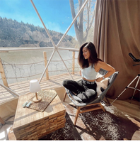 20 pieds 6m 3m 10m résistance au feu B1 M1 M2 4 saisons dôme en cristal étoile abri salle de bain tente lucarne hôtel Igloo dôme géodésique