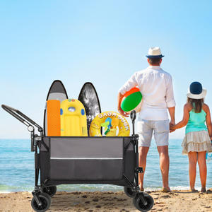 Compact 150 Lbs Folding Camp Outdoor Utility Wagon <b>Cart</b> Customizable OEM Beach Wagon - Product Image 2
