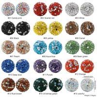 Perles en strass de 16 mm très populaires, perles rondes brillantes effet boule disco, perles fantaisie en cristal scintillant pour la fabrication de stylos, bracelets et bijoux