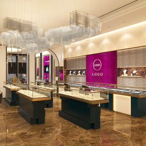 Vitrina de Exhibición de Joyería de Metal y Vidrio de Alta Gama, con Iluminación LED, para Boutique Minorista de Alta Gama, Exhibidor Interior - Product Image 4