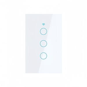 SLS Tuya用WiFi RFスマートリモートコントロールタッチライトスイッチ<span class=keywords><strong>3</strong></span>ギャング10A 240Vオーストラリア米国ガラスパネル防水中性線なし - Product Image 1