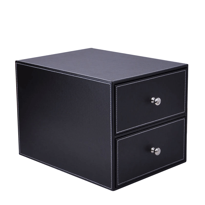 Кожаная настольная коробка для хранения всякой всячины, ящик для хранения офисных документов, шкафчик для хранения, настольная полка